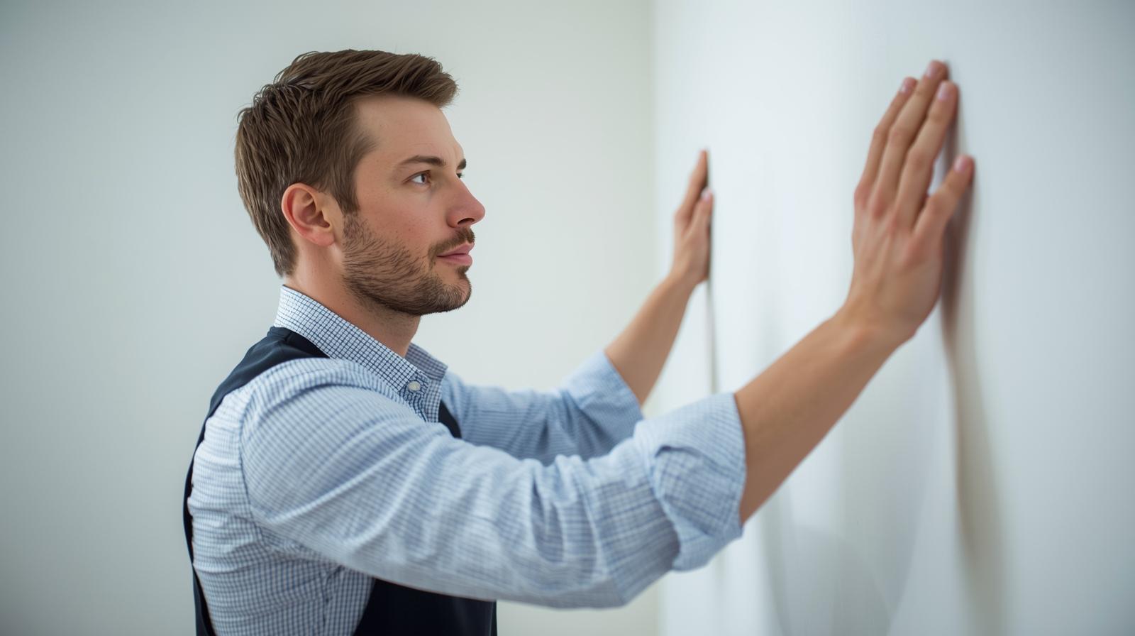 Zoom sur les finitions et raccords invisibles d'un papier peint à motifs réalisé par un professionnel à Dax.