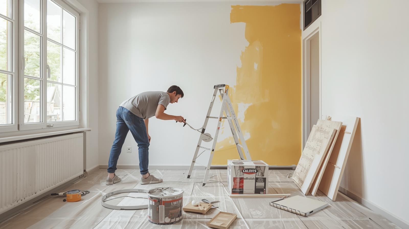 Nuancier de peintures de luxe et pinceaux utilisés par un artisan peintre à Biarritz pour un projet de décoration intérieure sur mesure.