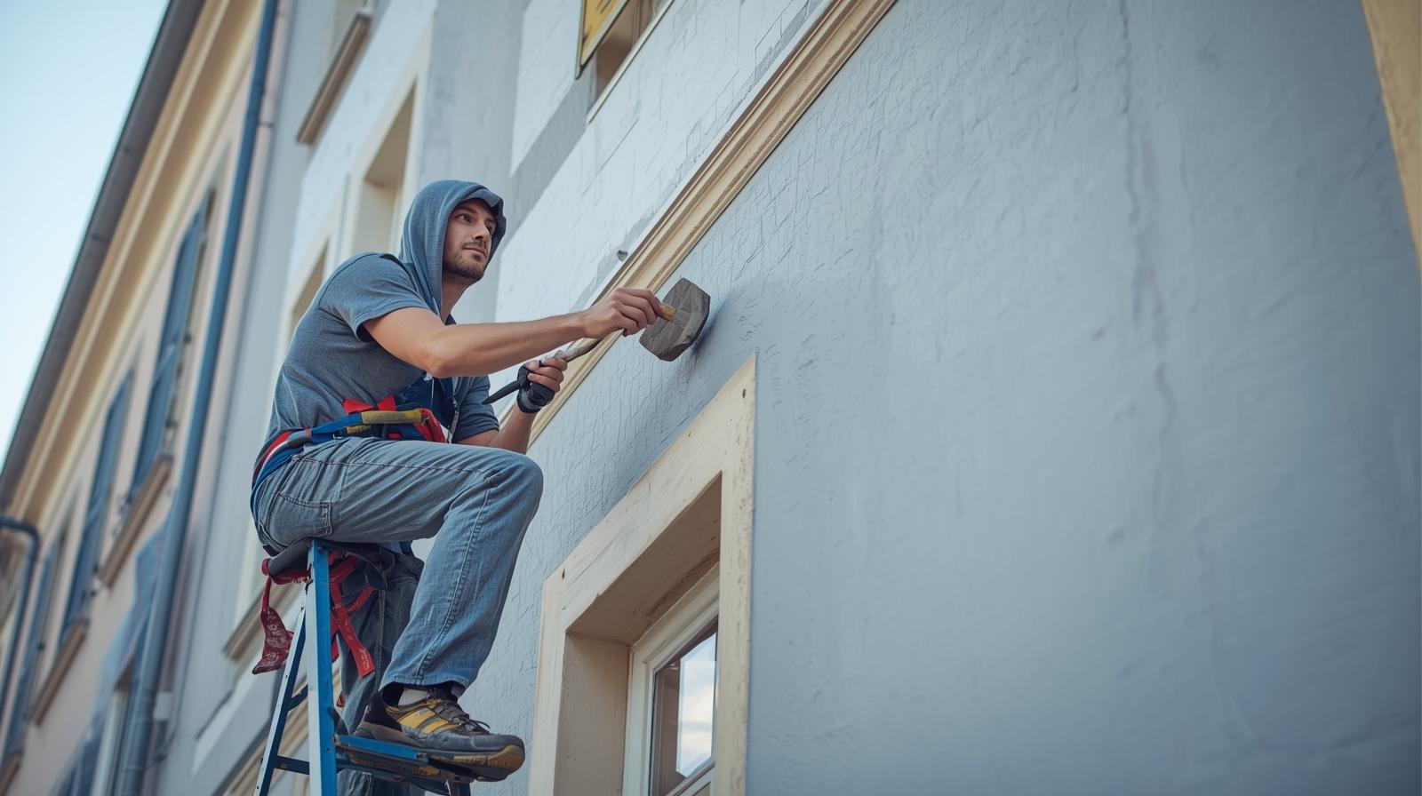Artisan Peintre à Bayonne : Salon rénové à Bayonne avec peinture mate bleu nuit par un artisan peintre pro.